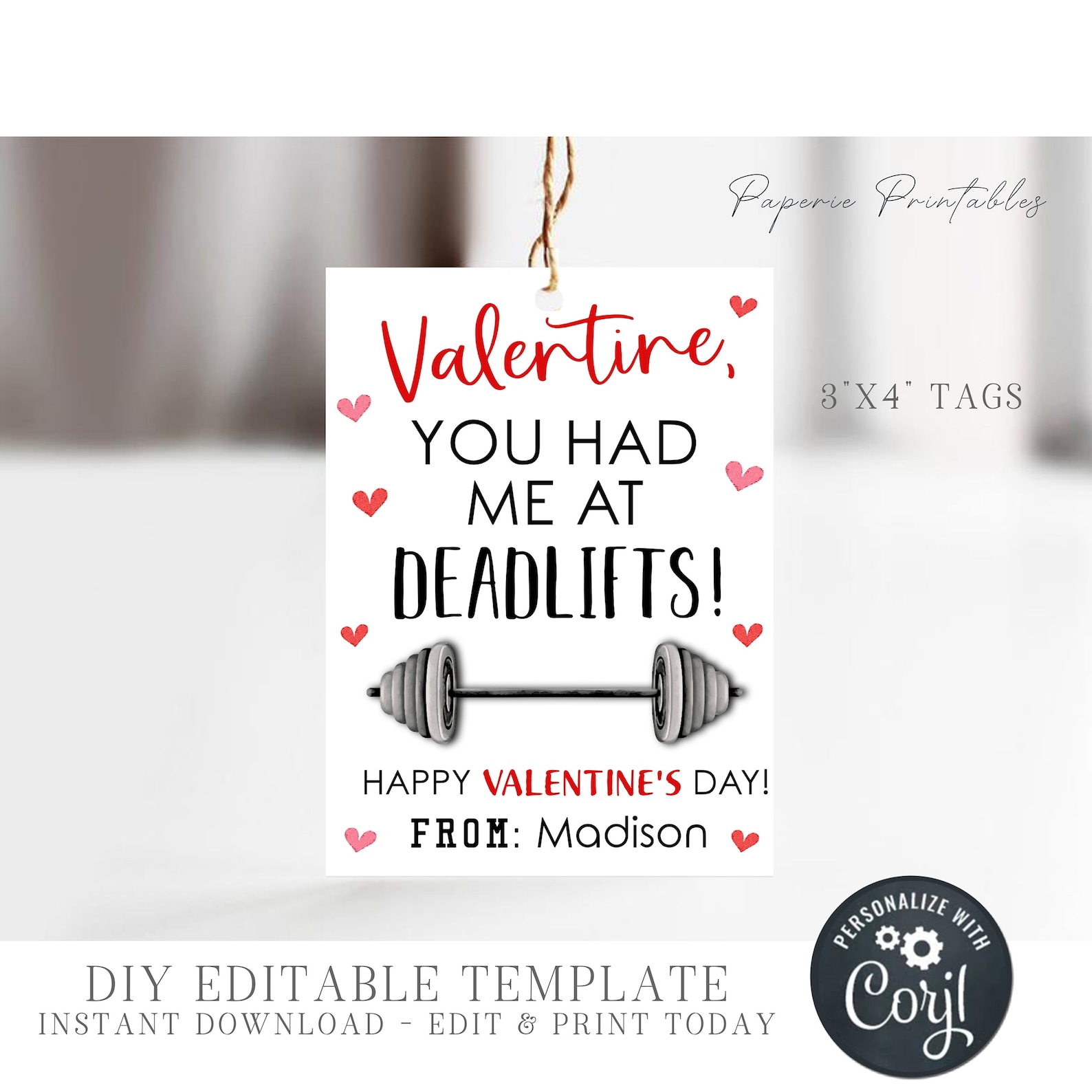 EDITABLE Gym Valentine Cards Fitness Valentine Cards Workout Etsy