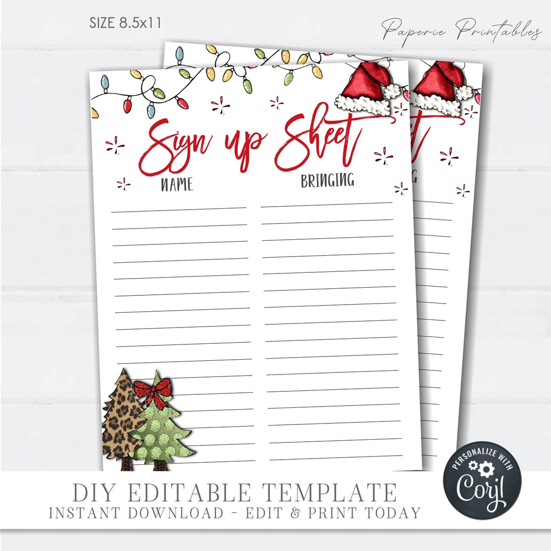 Editable Christmas Potluck Sign Up Sheet Potluck Sign Up Sheet Work editable-christmas-potluck-sign-up-sheet-potluck-sign-up-sheet-work