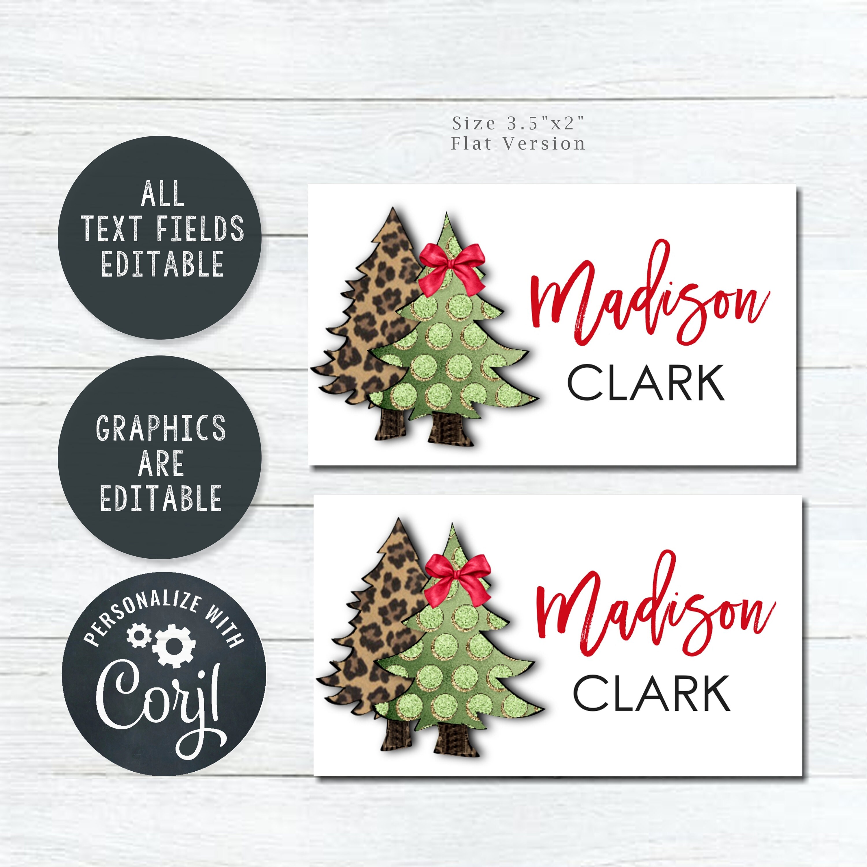 Editable Christmas Place Cards