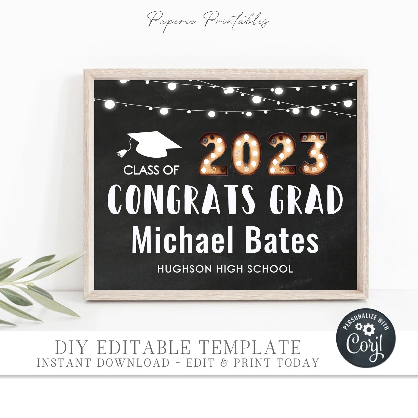 EDITABLE Graduation Yard Sign, Class of 2024 Graduation Sign, Congrats ...