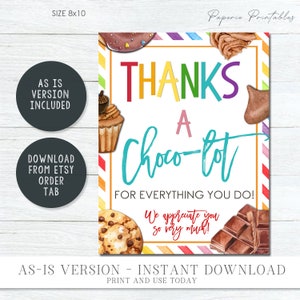 Editable Chocolate Teacher Appreciation Sign (digital Download) #TAW17 ...