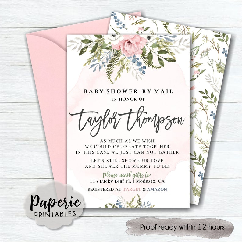 Bridal Shower by Mail Invitation Floral Shower by Mail Etsy