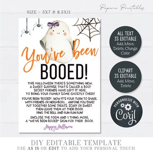 EDITABLE You've Been Booed Halloween Printable - You've Been Booed ...