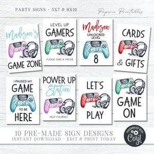 Editable Video Game Party Signs, Gaming Party Signs, Gaming Birthday ...