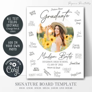 EDITABLE Graduation Signature Sign, Graduation Guest Book Signature ...