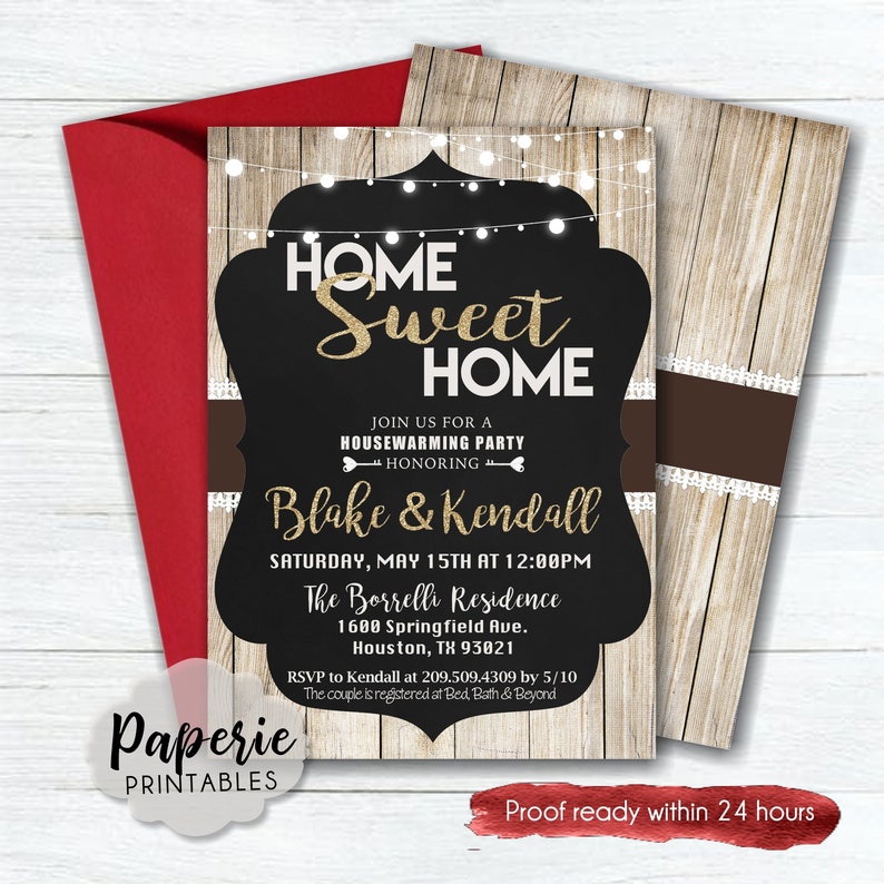 Mint Green String Lights Personalised Housewarming Party Invitations Mint Green String Lights Personalised Housewarming Party Invitations
