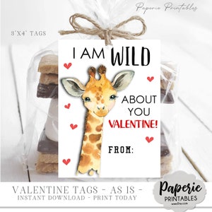 Kids Valentine Cards, Zoo Valentine Card, Safari Valentine Cards, Wild ...