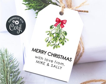 Editable Christmas Gift Tags - DIY Gift Tags - Merry Christmas Gift Tags - Happy Holidays Gift Tags - Minimalistic - Edit with Corjl - #CT05