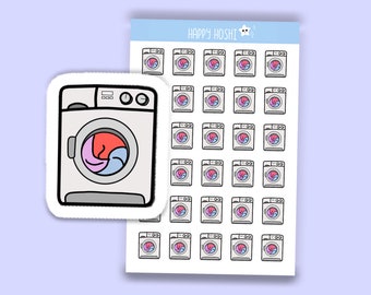 Washing Machine Sticker Sheet, Chore Stickers, Cute Stickers, To-Do Stickers, Planner Stickers, Laundry Stickers