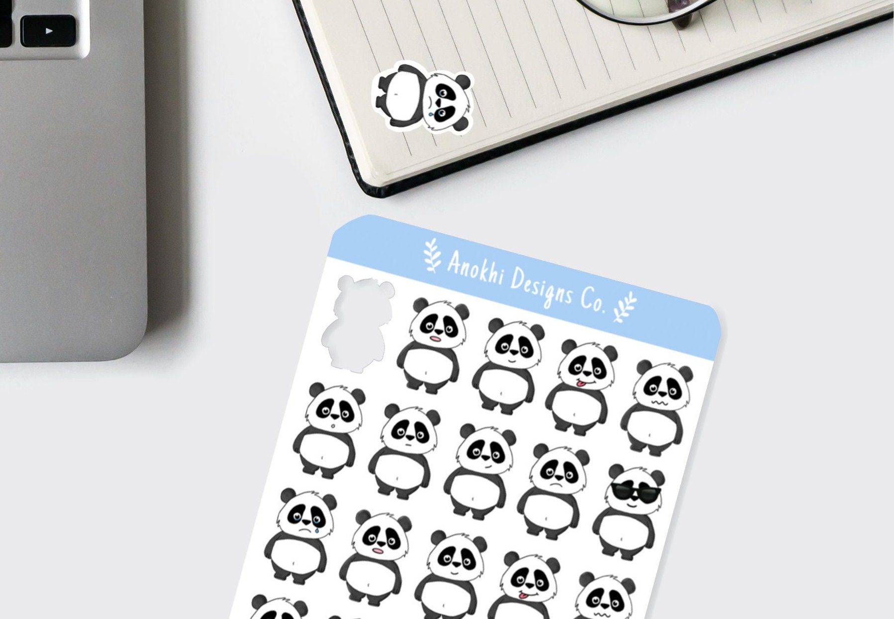 Panda Sticker Sheet, Cute Pandas, Sticker Pack, Panda Stickers - Etsy