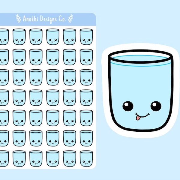 Hydrate Stickers, Drink Water, Hydrate Planner Stickers, Water Intake, Water Tracker, Water Stickers, Kawaii Stickers