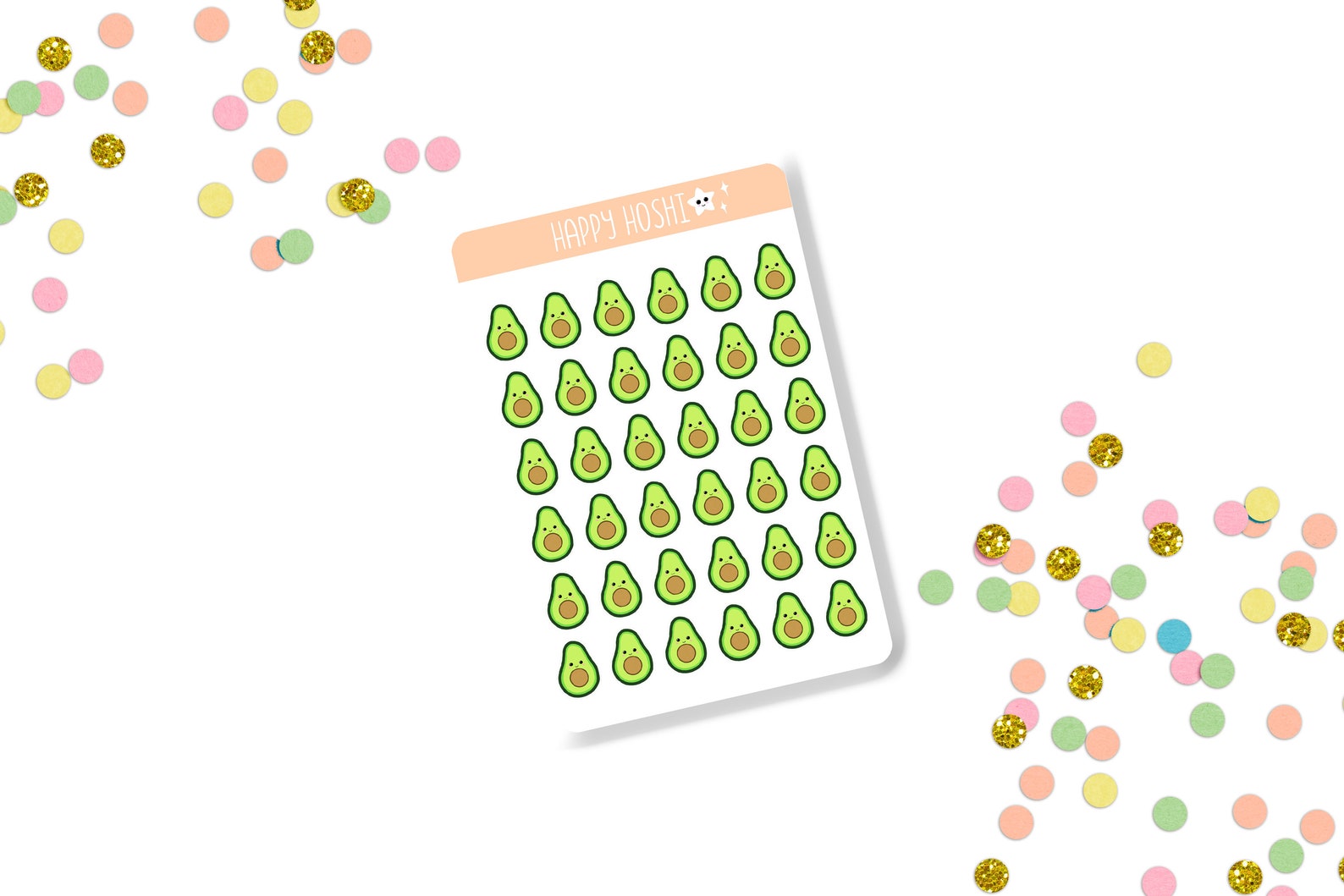 Kawaii Avocado Sticker Sheet Kawaii Stickers Avocado Lover | Etsy