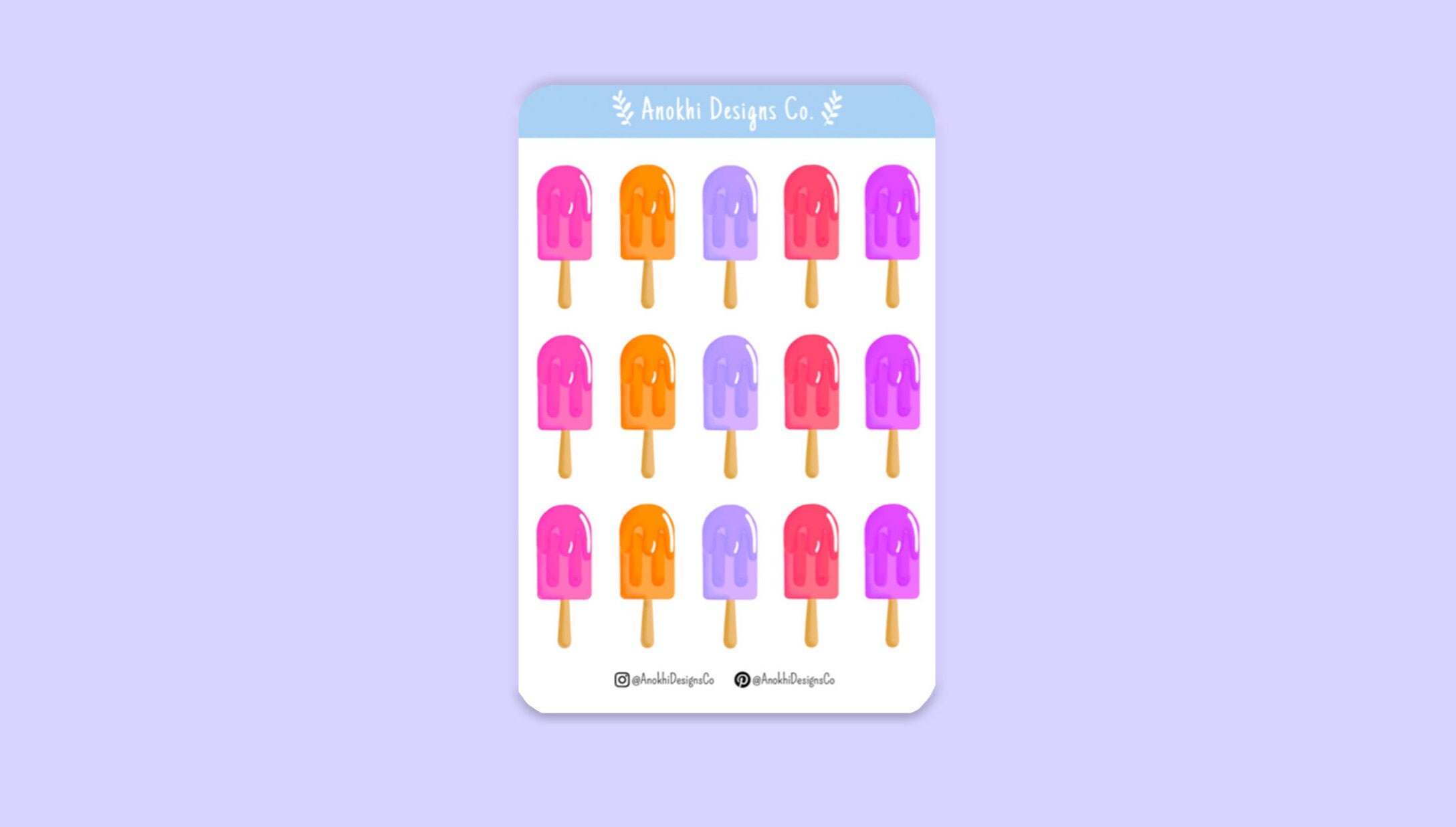 Popsicle Sticker Sheet Sticker Pack Planner Stickers Summer | Etsy
