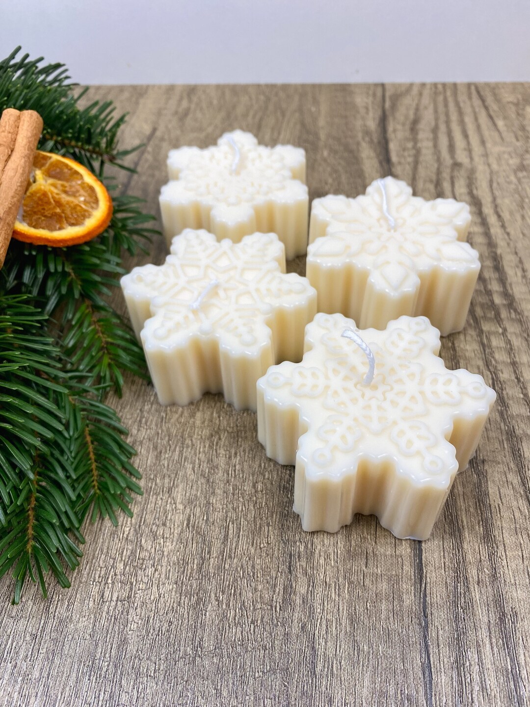 Snowflake Candle Snowflake Style Candle Christmas Candle Etsy