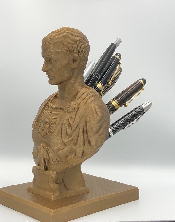 Colorfur Pen Holder Caesar Julius Caesar Pen Holder w Statue 3D Printed