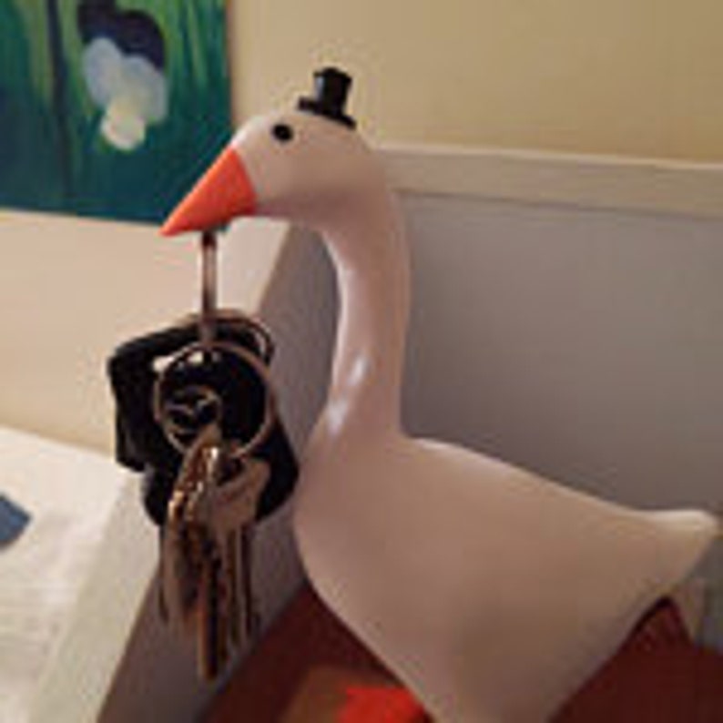 Untitled Goose Game Key Holder figurine statue model with magnet Horrible Entitled Goose steal things and win Honk and Bonk image 6