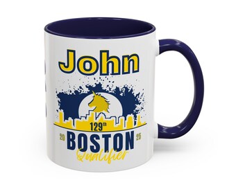 Boston Qualifier, Boston Bib Coffee Cup, 11oz, Boston Gift, Personalized Coffee Cup, 2025 Boston Cup