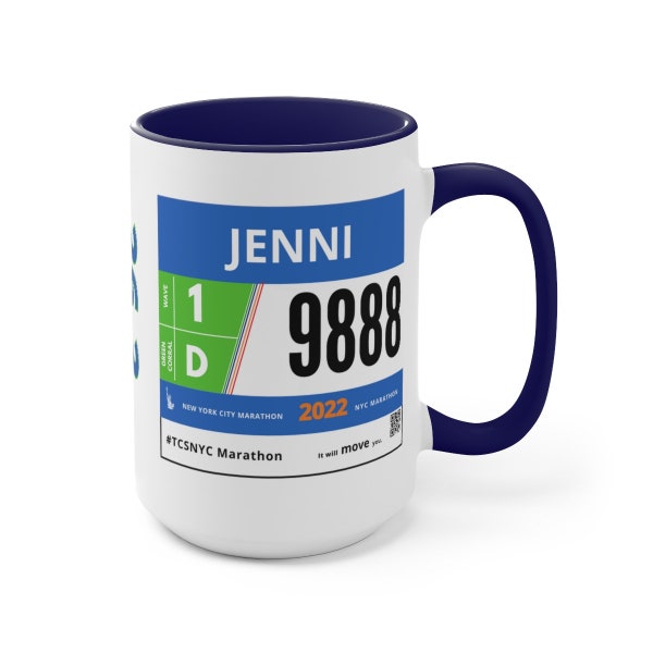 New York Bib Cup, Marathon Cup, 15oz, NYC Runner Gift, NYC Run, 2022 Marathon Mug