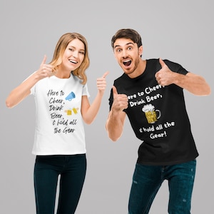 Here to Cheer Drink Beer & Hold Gear, Marathon Support Tee, Unisex Jersey Short Sleeve Tee, Triathlon Support Shirt, Ironman Support Crew