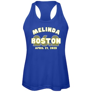 Boston Race Day Tank, Major Marathon Check list,  Womens Racerback Tank, Marathon Tank