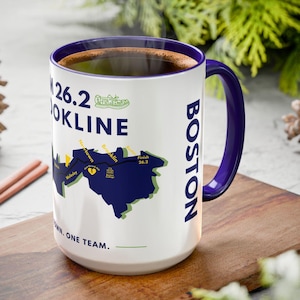 Mok met kaart van Boston - perfect als cadeau hardloper, Boston souvenir, koffieliefhebber cadeau, racedagbeker, andere kleuren beschikbaar