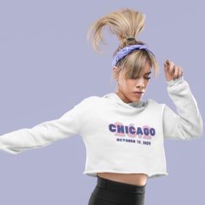 Chicago Cropped Hoodie, Chicago 26.2, Chicago Sweatshirt, Gift for Chicago Runner, Chicago Hoodie, 2025 or prior year