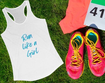 Run Like a Girl Tank, Women&#39;s Ideal Racerback Tank, Runner Tank, Runner Gift, Gift for Her