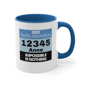 Berlin Bib Cup, Accent Coffee Mug, 11oz, 26.2, Berlin Cup, Berlin Runner Gift, Custom Marathon Gift