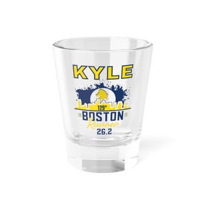 Personalized Boston Shot Glass, 5oz Runner Gift, Engraved Glass, Custom Keepsake, Marathon Memorabilia, Race Day Shot Glass