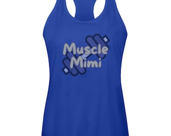 Muscle Mimi Tank, Gym Tank,  Womens Racerback Tank, Performance Top,