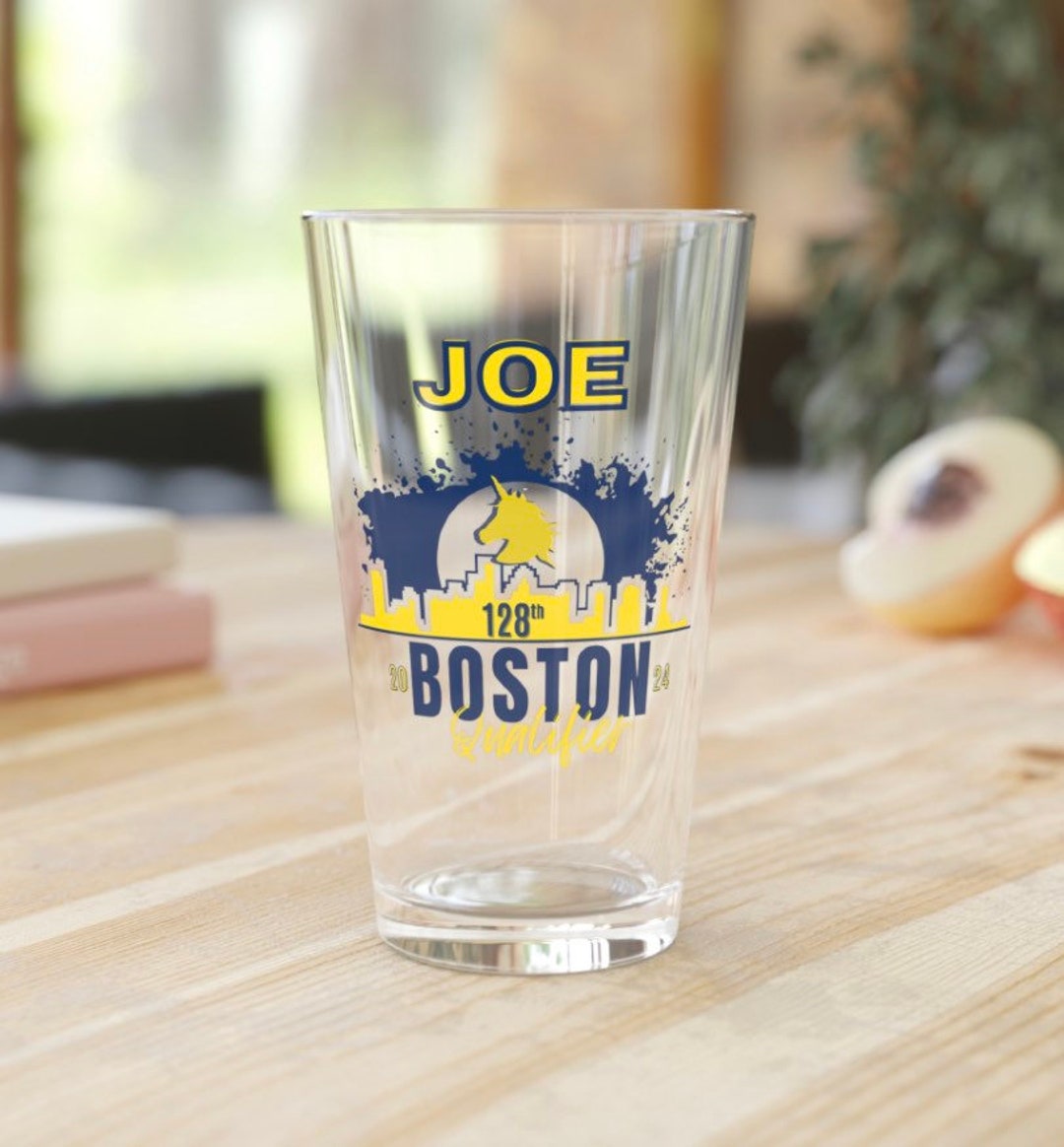 Boston Qualified, 26.2 Pint Glass, 16oz, Boston Runner, Gift for Boston