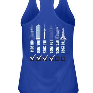 NY Race Day Tank,  Womens  Racerback Tank, Personalized NYC  Performance Tank, Marathon Majors Tank, Custom Dates for NY and Majors