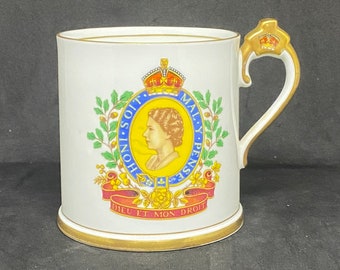 1953 Coronation of Queen Elizabeth II Commemorative Mug, Radfords Bone China 10 ounce mug, made in England