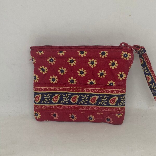 Vera Bradley Americana Red change purse, small zippered bag, retired pattern, red pattern, 5" x 4"