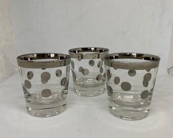 Dorothy Thorpe style MCM Mad Men Bar Ware Celebrate Silver Anniversary Gift Holiday Cocktail Dinner party Vintage Silver Rimmed Bowl