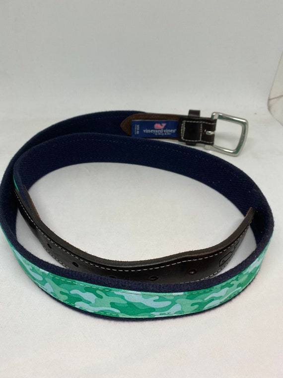 Vintage Vineyard Vines Belt Size 40 Classic Green Camo Print Etsy