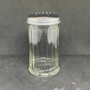 Vintage Halco Ribbed Glass Shaker: Stainless Steel Top, Restaurant Ware