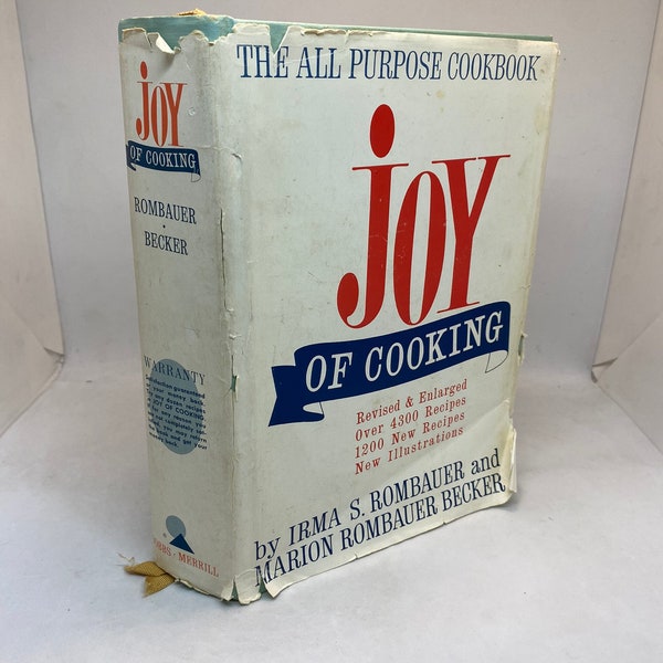 Joy of Cooking, vintage cookbook, Irma Rombauer, 1964, hardcover. 849 pages, classic cookbook with 4300 recipes for cooks and chefs! D
