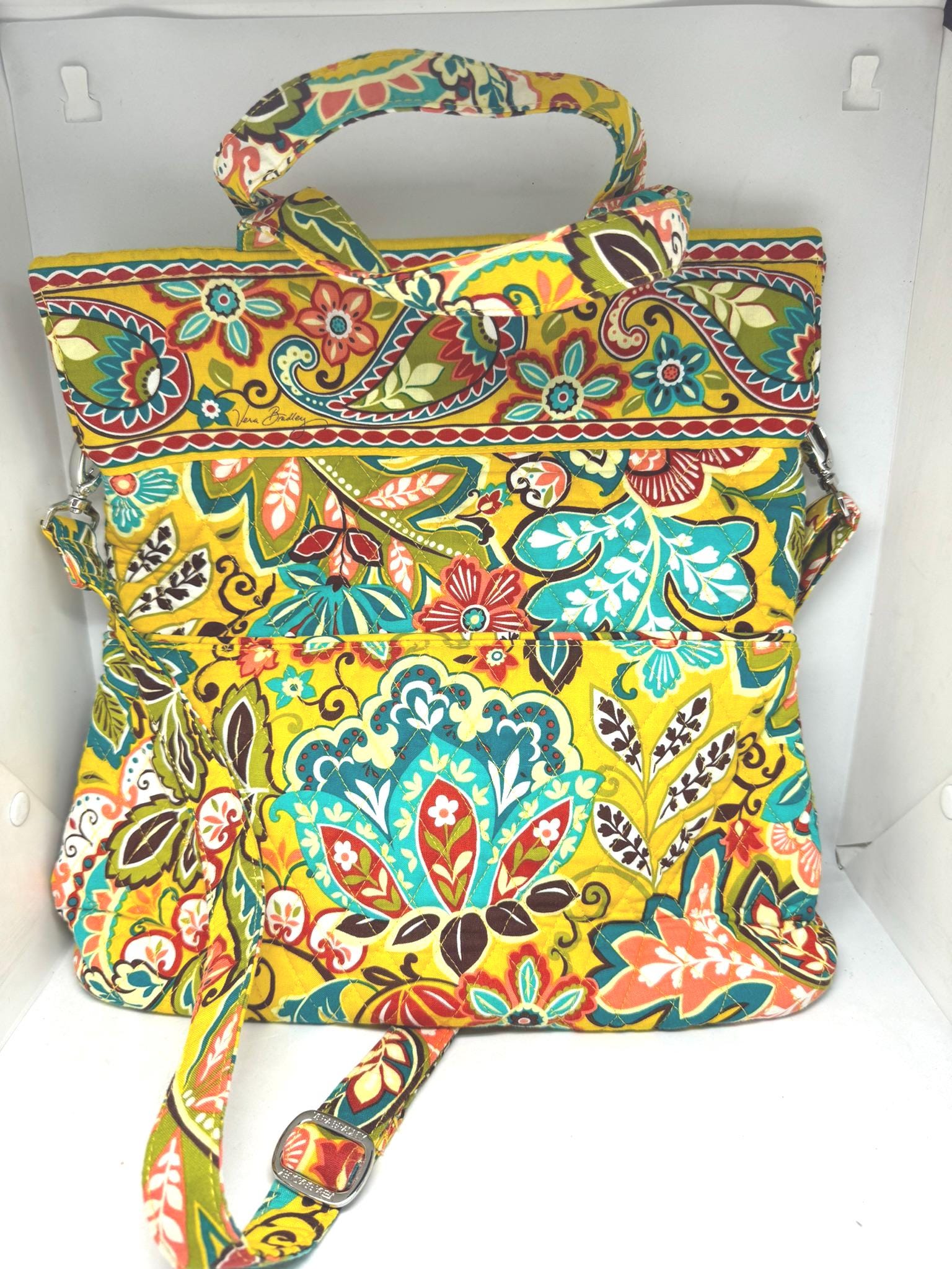 Vera Bradley Provencal Bucket Bag: Large Floral Tote with Crossbody Strap