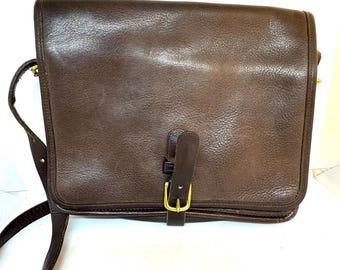 Vintage 80s Mocha Coach Metropolitan Brief Bag / Made in USA