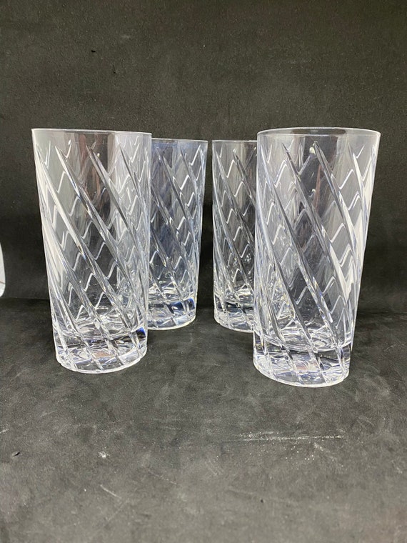 Set of 12 Tall Highball Glasses 12 Oz Crystal Drinking Glasses
