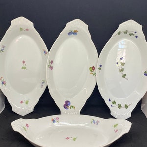 Set of 4 Cordon Bleu BIA International casserole, au gratin, in floral prints, freezer, oven, microwave safe, ceramic bakers, reheat, freeze