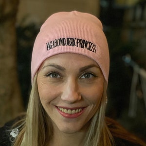 Pink &quot;VagabondJerk Princess&quot; 100% Cotton Beanie / Skull Cap
