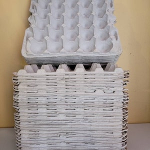10 Pcs Egg Cartons Paper-Pulp Flats Holds 30 Eggs per flat. Poultry supplies, Crafts, Storage,  Lightly Used. Biodegradable FREE SHIPPING