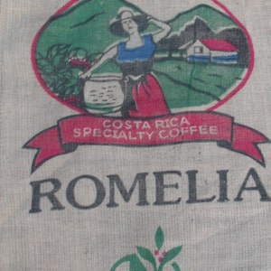 Coffee Bean Jute/burlap Sack Bag crafts decor vintage costume many countries 40&quot;x 28&quot; Lightly used.