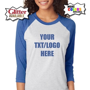 Custom baseball Shirt – Personalized Long Sleeve or 3/4 sleeve Performance Tee, Raglan Baseball Style Shirt – Moisture-Wicking - custom gift