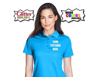 Custom Polo Women Shirt Your Own Logo Printed Shirt - Personalized Polo shirt Business shirt Polyester performance sport fit - size S-4XL