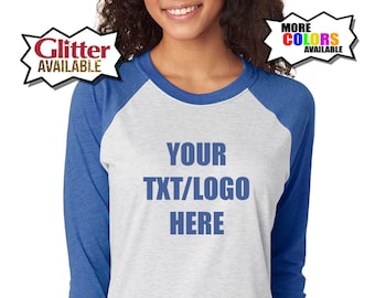 Camiseta de béisbol personalizada: camiseta de rendimiento personalizada de manga larga o 3/4, estilo raglán, transpirable y con absorción de humedad. Regalo personalizado.