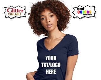 Custom Women's V-Neck T-Shirt – Personalized Text/Logo, Unisex Tee