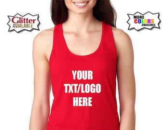 Custom Racerback Tanktop – Gepersonaliseerd tanktopje voor dames – Voor de sportschool, evenementen en bruiloften.